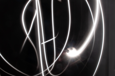 A simple light motion made with a flashlight during the night.