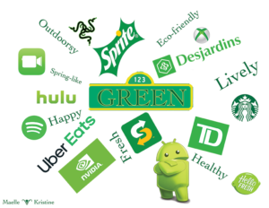 This is a logo collage for the color green 